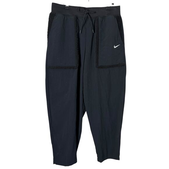 NWT Nike Women's Sportswear Essential Woven High-Waisted Curve Pants Black Large - Picture 2 of 9